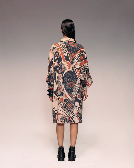 Rust Print Linen Shirt