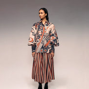 Rust Print Poplin Shirt