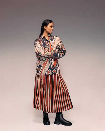 Rust Print Poplin Shirt