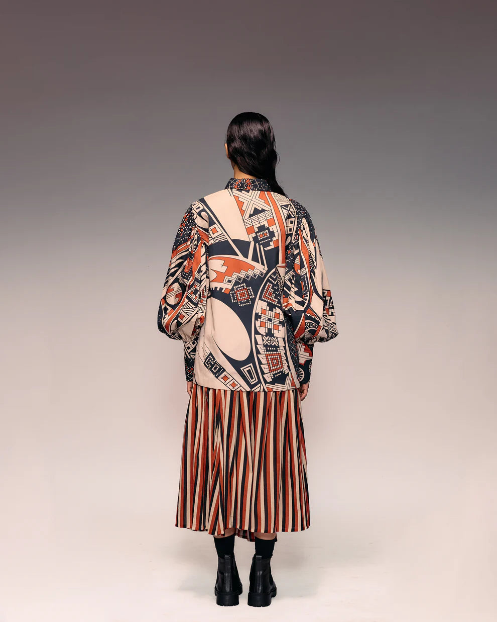 Rust Print Poplin Shirt