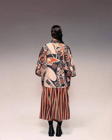 Rust Print Poplin Shirt