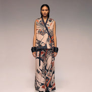 Rust Print Reversible Sleeveless Kimono