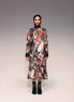 Rust Print Silk Midi Dress
