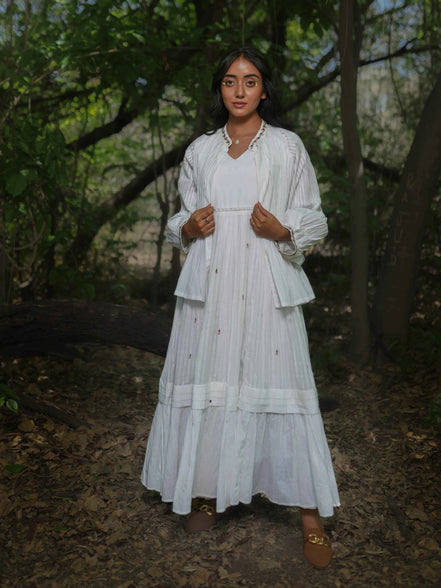 Serphina Set - Dress and Jacket - White