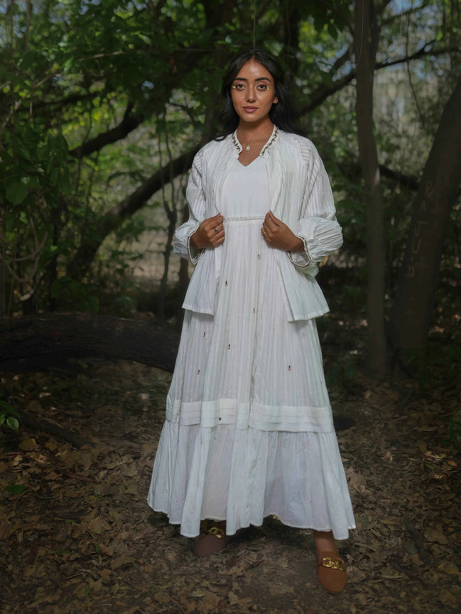 Serphina Set - Dress and Jacket - White