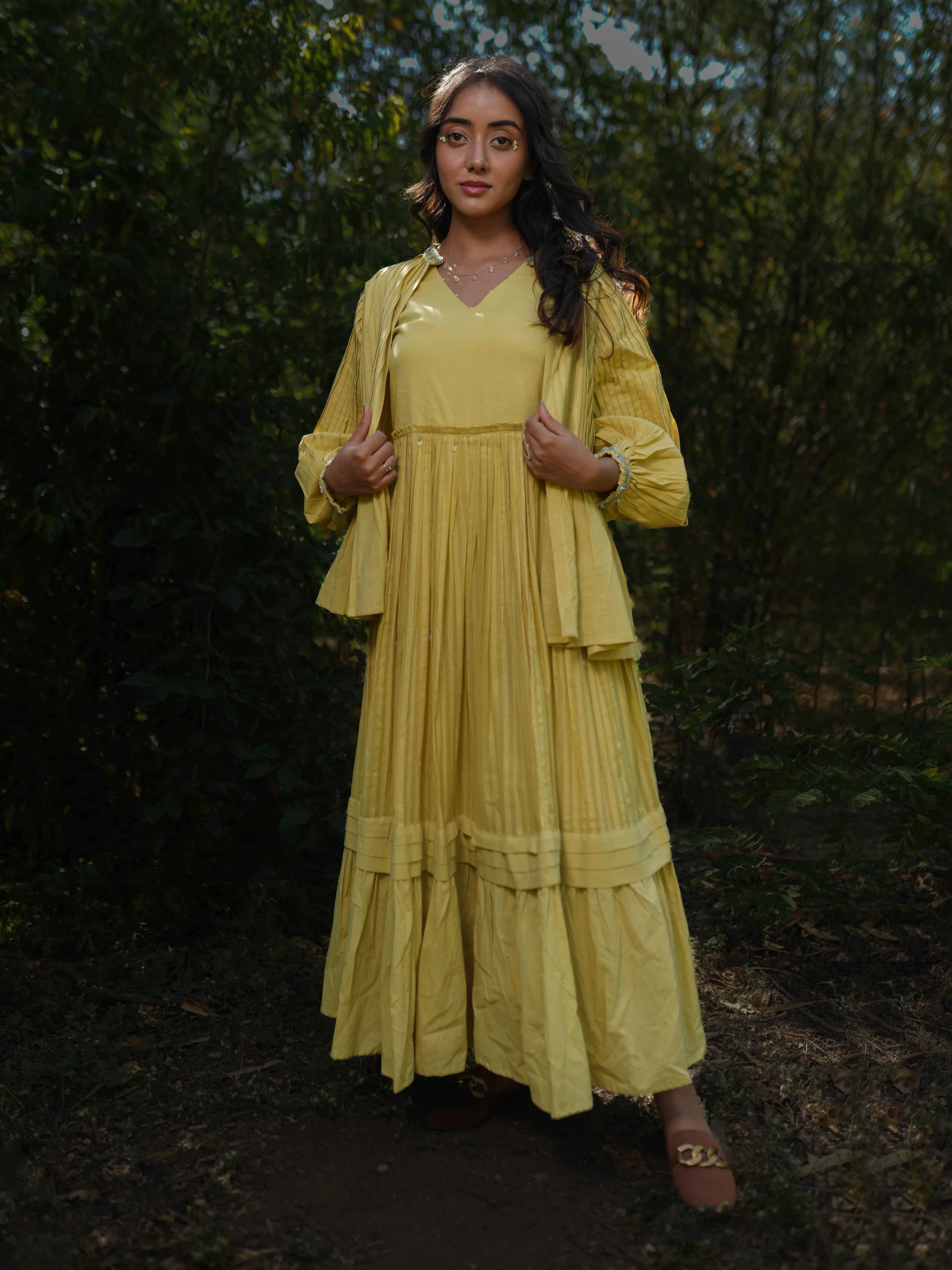 Serphina Set - Dress and Jacket - Yellow Yorker