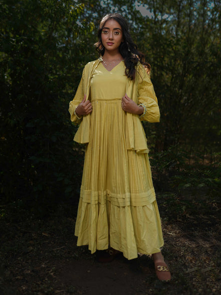 Serphina Set - Dress and Jacket - Yellow Yorker