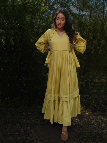 Serphina Set - Dress and Jacket - Yellow Yorker