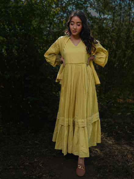 Serphina Set - Dress and Jacket - Yellow Yorker