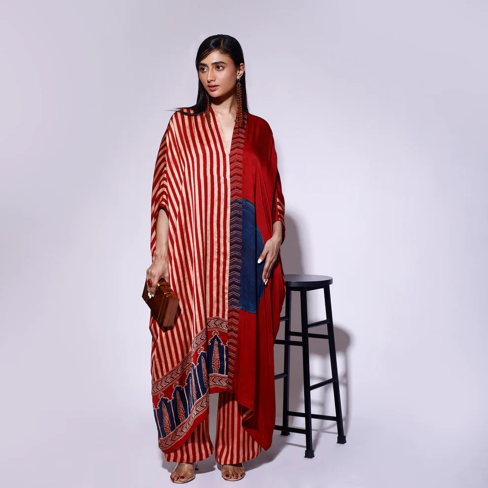 Stripe Circle Cape Dress