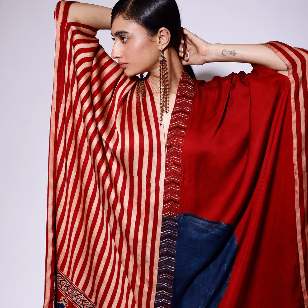 Stripe Circle Cape Dress