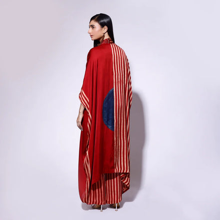 Stripe Circle Cape Dress