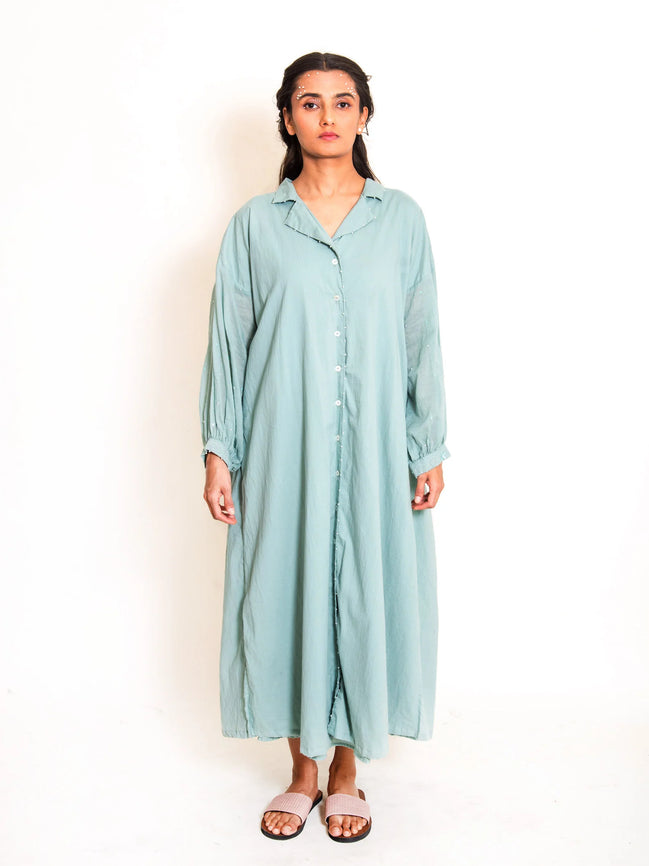 Swirl Dress Mul Cotton - Mint Green