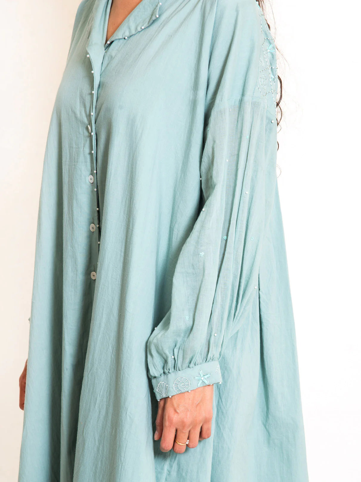 Swirl Dress Mul Cotton - Mint Green