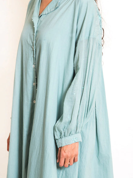 Swirl Dress Mul Cotton - Mint Green