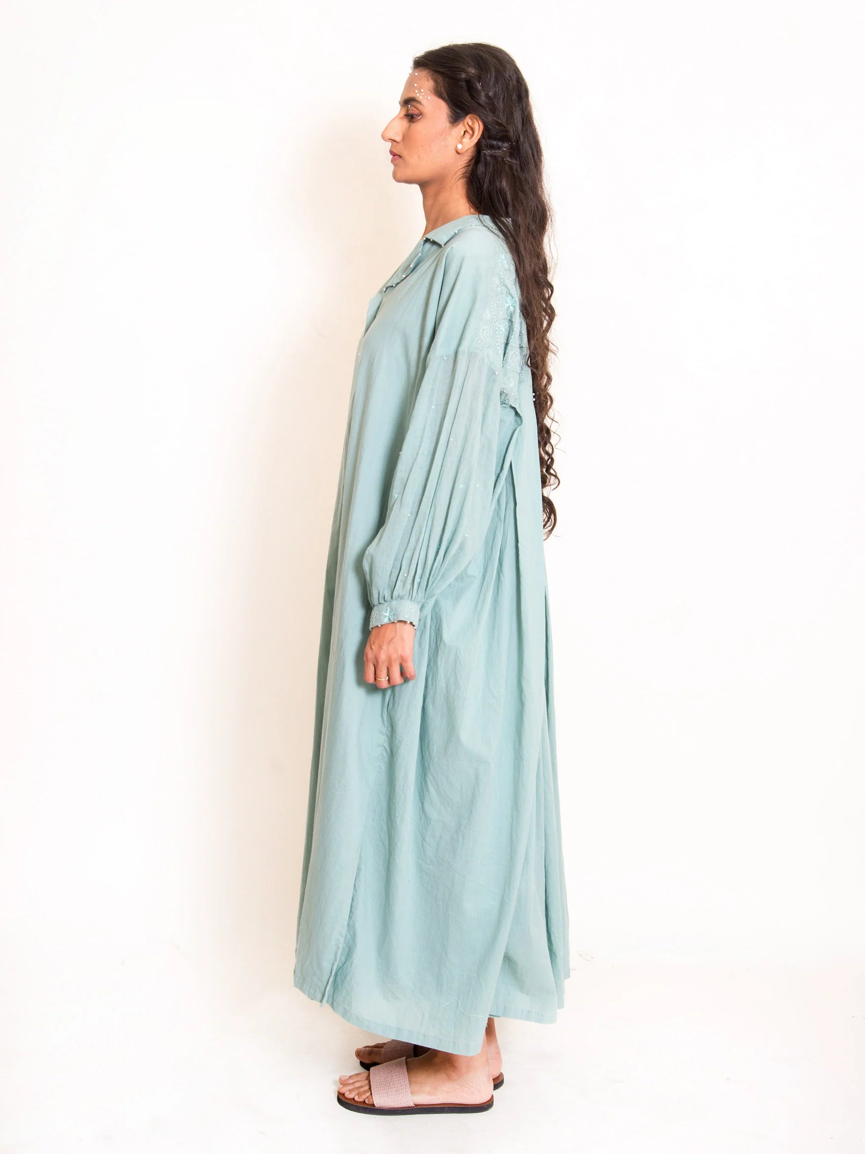 Swirl Dress Mul Cotton - Mint Green