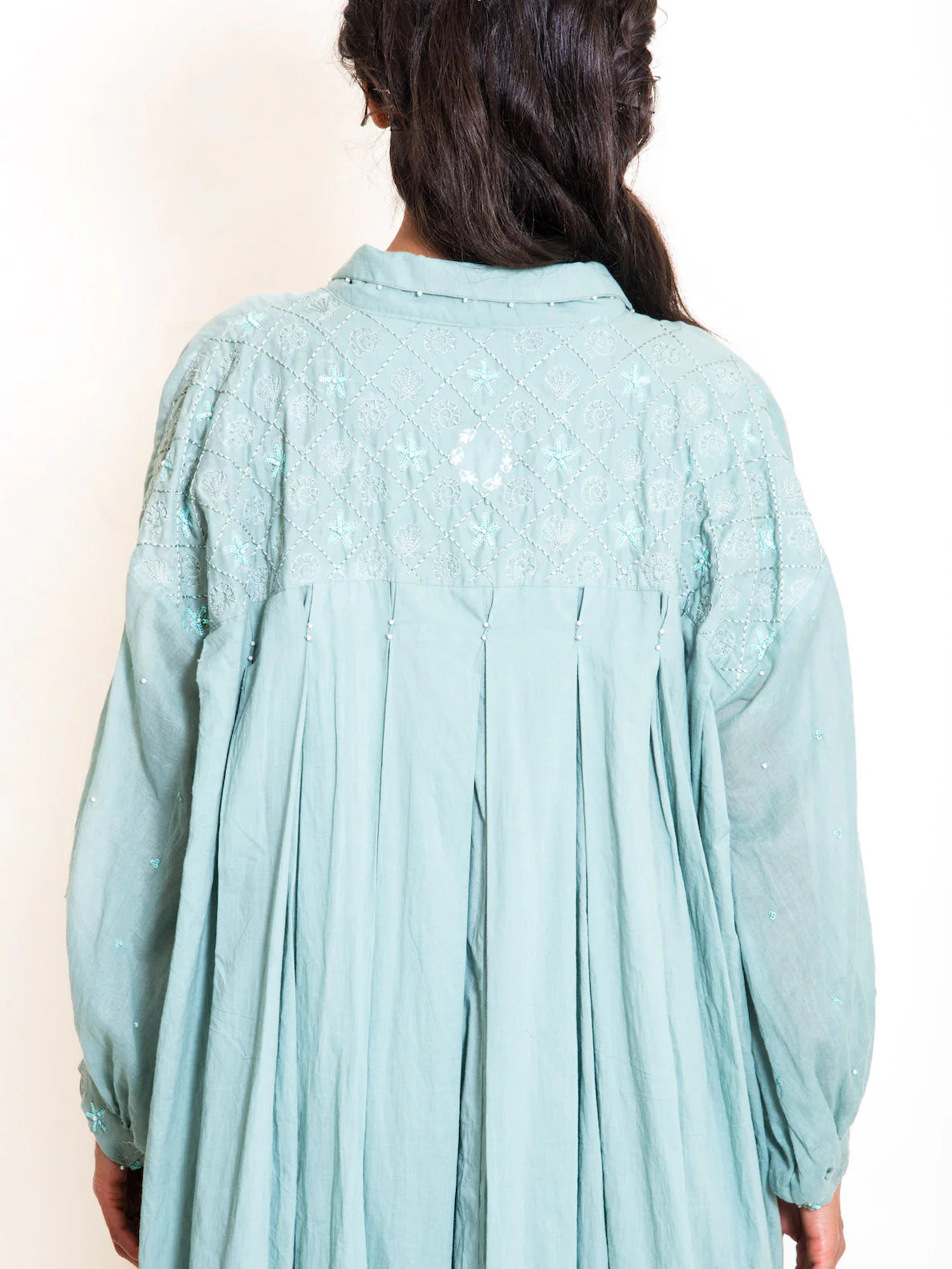 Swirl Dress Mul Cotton - Mint Green