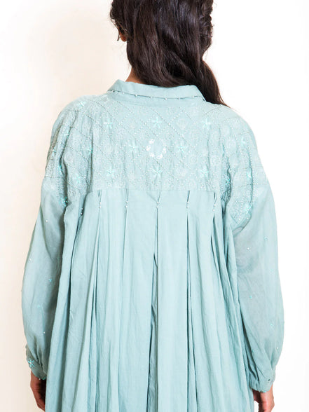 Swirl Dress Mul Cotton - Mint Green