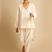 Tiba Top & Pant - Beige Handwoven