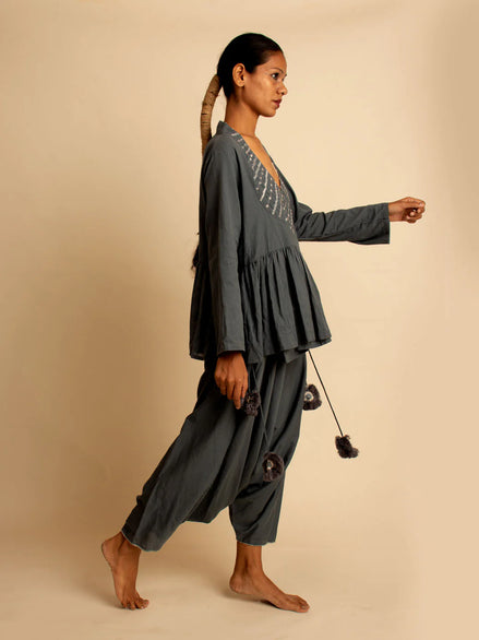 Tiba Top & Pant - Grey Handwoven