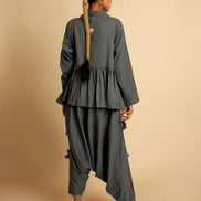 Tiba Top & Pant - Grey Handwoven