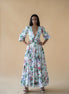 V Neck Long Dress in Flower Print