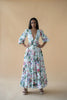V Neck Long Dress in Flower Print