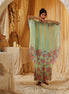 Yellow Blue Stripe Chiffon Batwing Top