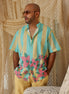 Yellow Blue Stripe Men’s Shirt