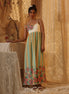 Yellow Blue Strip Spaghetti Dress