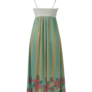 Yellow Blue Strip Spaghetti Dress