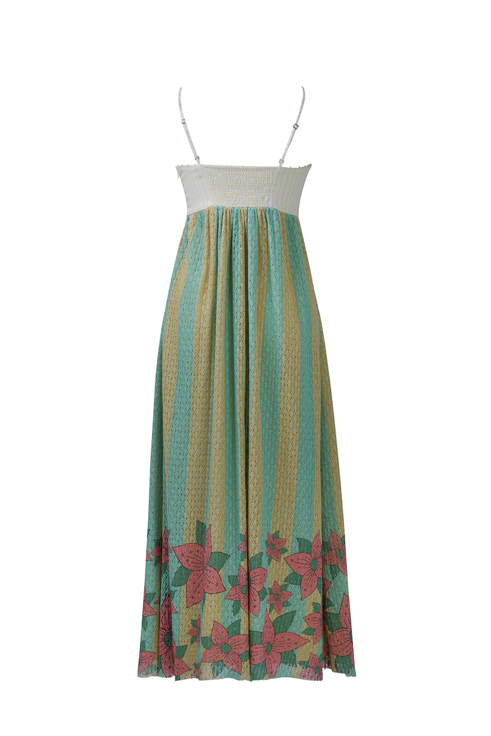 Yellow Blue Strip Spaghetti Dress