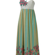 Yellow Blue Strip Spaghetti Dress