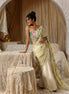 Yellow Circle Print Saree