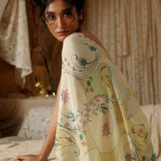 Yellow Circle Print Saree