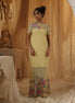 Yellow Cotton Net Applique Dress