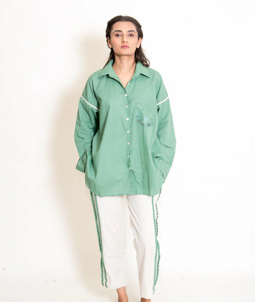 Clam Set (Top + Pants) Mul Cotton Apple Green