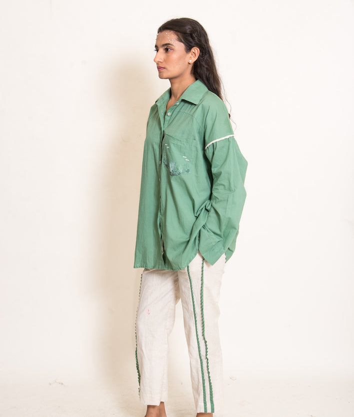 Clam Set (Top + Pants) Mul Cotton Apple Green