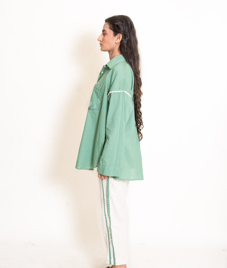 Clam Set (Top + Pants) Mul Cotton Apple Green