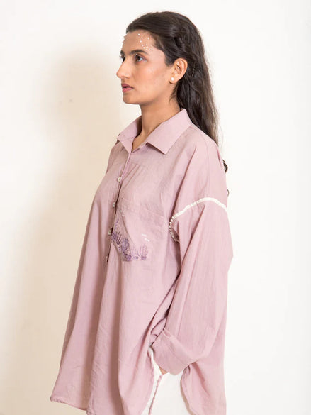 Clam Set (Top + Pants) Mul Cotton Ash Pink
