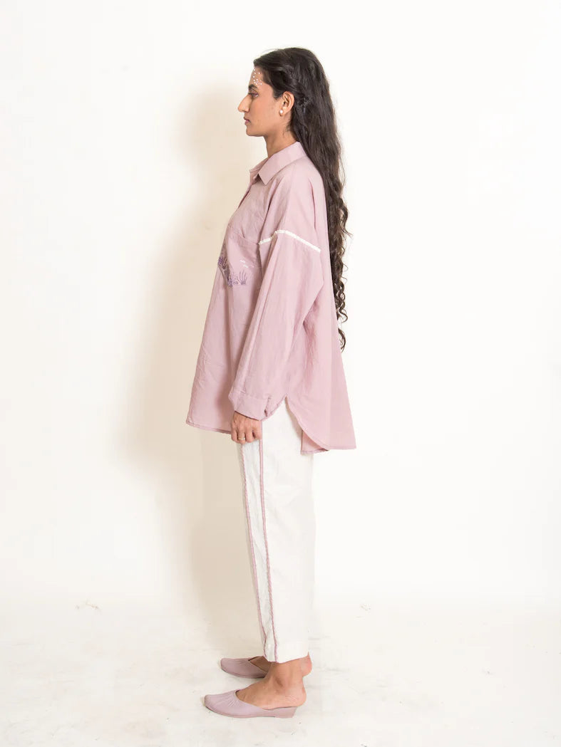 Clam Set (Top + Pants) Mul Cotton Ash Pink