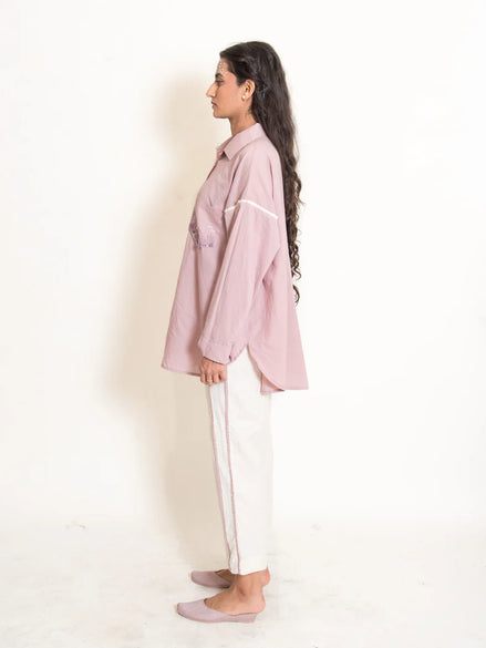 Clam Set (Top + Pants) Mul Cotton Ash Pink