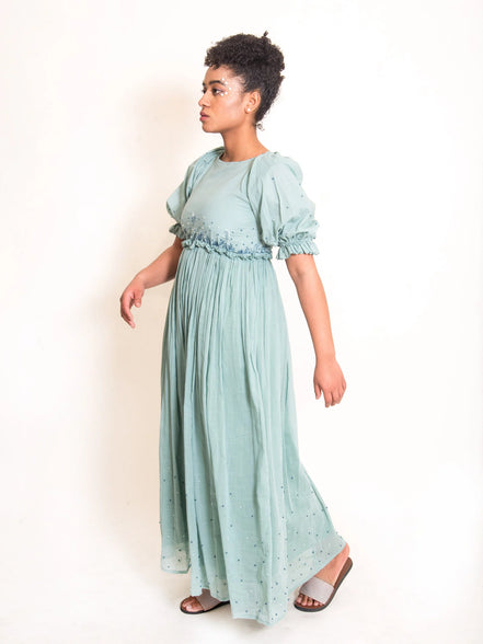 Coral Dress Mul Cotton - Mint Green