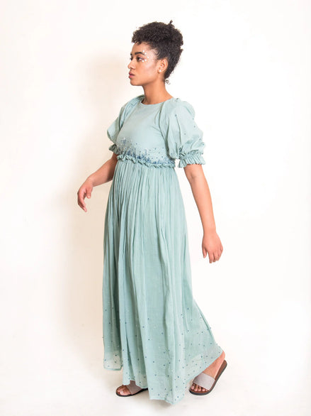 Coral Dress Mul Cotton - Mint Green