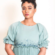 Coral Dress Mul Cotton - Mint Green