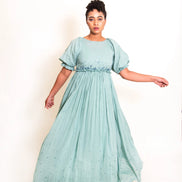 Coral Dress Mul Cotton - Mint Green