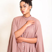 Crab Dress Handwoven -Ash Pink