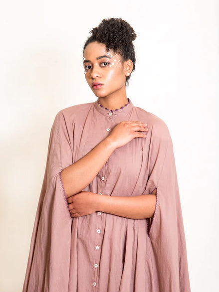Crab Dress Handwoven -Ash Pink