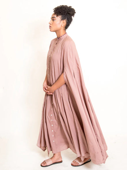 Crab Dress Handwoven -Ash Pink