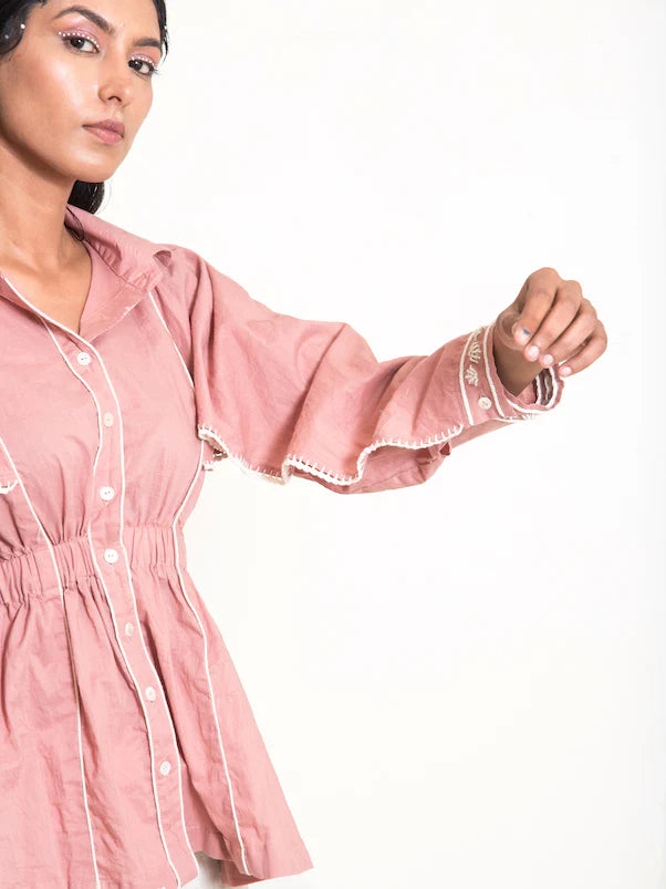 Cuttle Set (Top + Pants) Mul Cotton Onion Pink